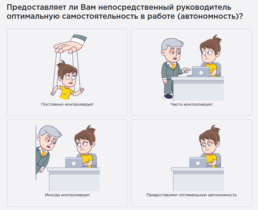 Примеры вопросов, метрика «Карьера»